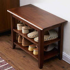 XKZG Storage Bench Wooden Shoe Rack Bench Rustic Solid Wood Entryway Bench