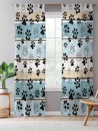Sheer Curtains 96 Inches Long, Vintage Farmhouse Country Wood Grain Privacy - Image 5