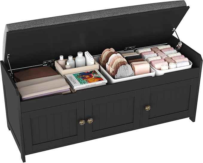 HOMEFORT 41.3" Shoe Bench with Lift Top Storage, Entryway Bench with Cushioned