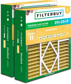 Filterbuy 20x25x5 Air Filter MERV 11 Superior Pet & Allergy Defense, Pleated by Filterbuy