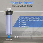 WHT20 Whole House Water Filter Housing, Fit 20"x4.5" Sediment etc Filters - Image 4