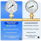 MEANLIN MEASURE 0~200Psi Dry Pressure Gauge Stainless Steel 1/4" NPT 2" FACE - Image 5