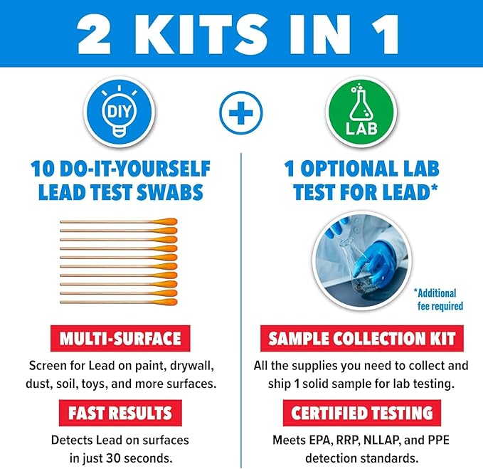 Safe Home® Lead in Solids Combo Test Kit – 10 DIY Swabs + Optional Testing at - Image 2