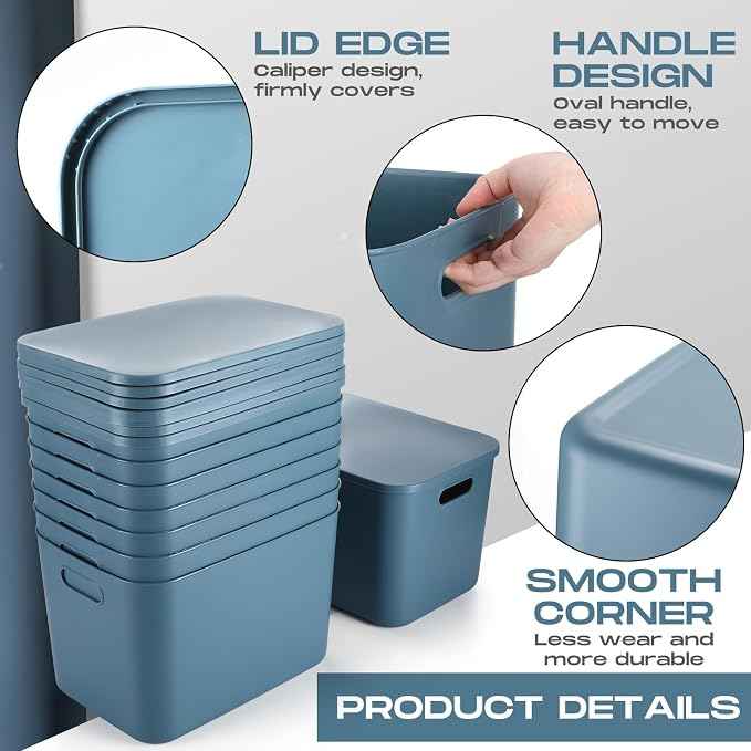 Hoolerry 8 Pieces Colorful Storage Bins