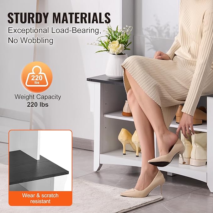 VEVOR Hall Tree Entryway Bench, Coat Rack - Image 7