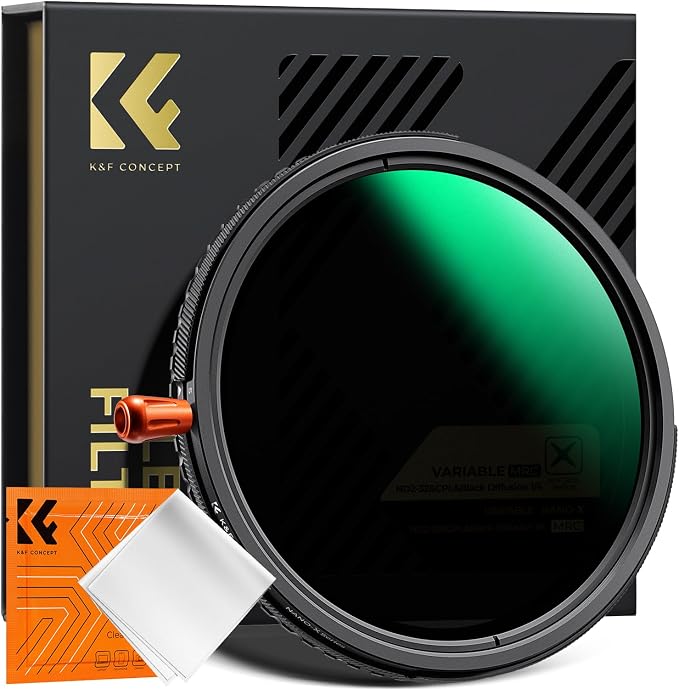 K&F CONCEPT 67mm Black Diffusion Mist Effect 1/4 & Variable ND2-32 & Circular by KFCONCEPT