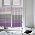Country Wood Board Gray Purple Window Valance Curtains, Farmhouse Gradient - Image 8