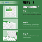 20x20x1 Air Filter 6 Pack, Durable MERV 8 Pleated Home HVAC AC Furnace Filters - Image 8