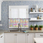 Colorful Easter Half Window Curtains 24 Inches Long, Spring Watercolor Bunny - Image 2