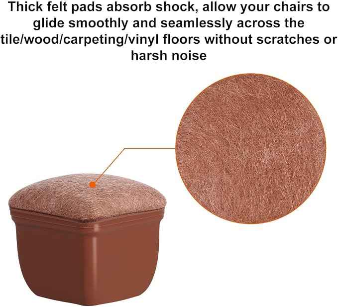 Ezprotekt 24 Pcs Square Chair Leg Floor Protectors