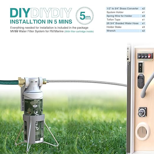 FRIZZLIFE RV Water Filter-NSF/ANSI 53&42 Certified Inline Hose Filter - Image 3