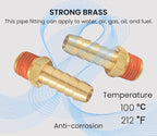 2 Pack Brass Air Hose Barb Fittings Adapter Set, 3/8 Inch Barb to 1/4 Inch NPT - Image 5