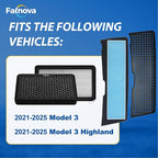 Compatible with Tesla Model 3 2021-2025 Front Trunk & Cabin Air Filter Kit — - Image 3