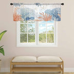 Ocean Corals Sheer Valance Curtains, Summer Beach Coral Sea Stars Light - Image 4