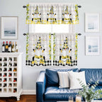 Lemon Gnomes Kitchen Curtains Set 3 Piece - Image 2