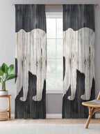 Sheer Curtains 108 Inches Long, Rustic Counrty Vintage Wood Grain Privacy Voile - Image 5