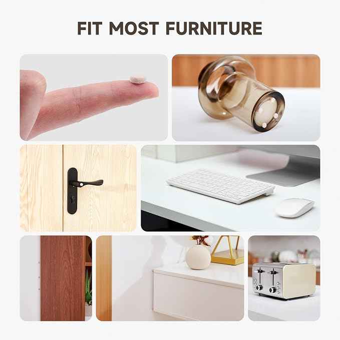 CO-Z 100pcs Felt Cabinet Door Bumpers, Small Pads