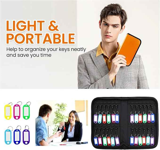 Zippered Key Case, Key Organizer, Fireproof and Waterproof Key Binder