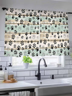 Sheer Curtains 54 Inch Length, Sage Green Beige Farmhouse Semi Sheer Curtains - Image 5