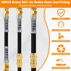 32PCS Brass DOT Air Brake Hose End Fitting Kit - Image 5