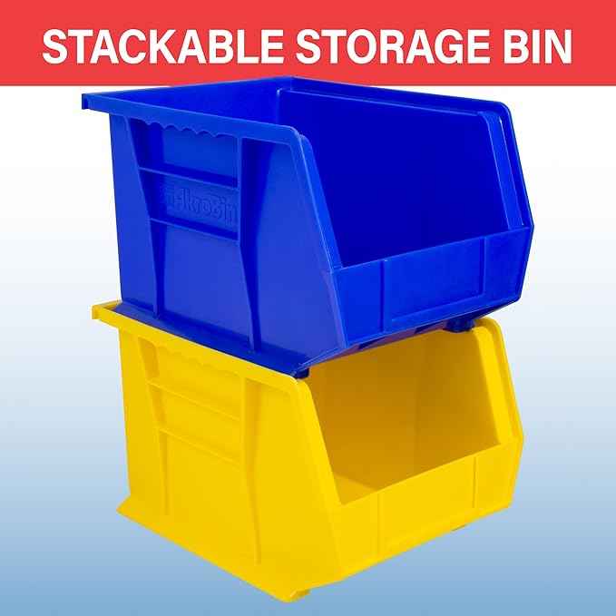 Akro-Mils 30239 AkroBins Plastic Storage Bins, Space-Saving Stackable Bins