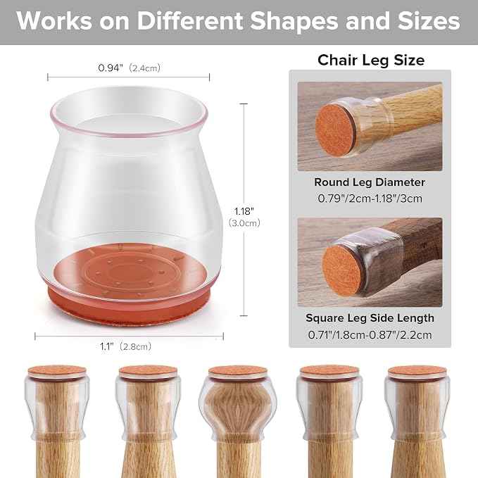 32PCS Upgraded Silicone Chair Leg Floor Protectors