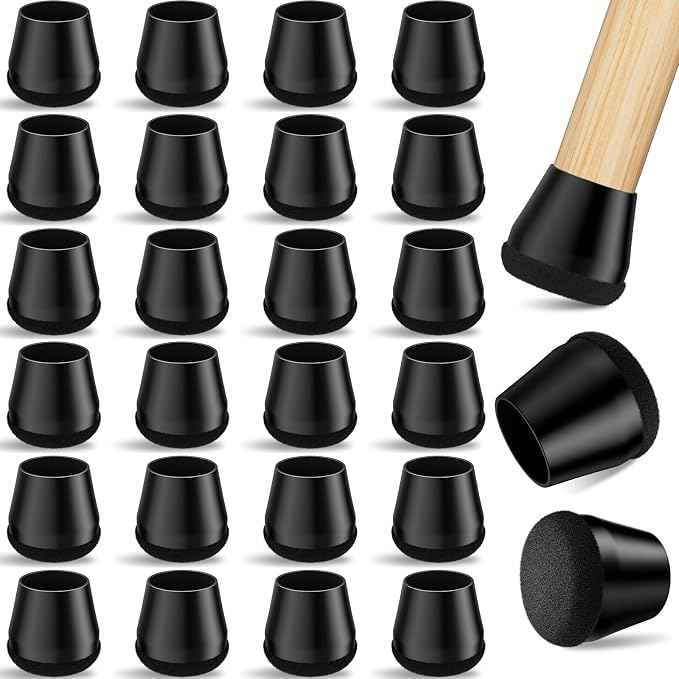 24 PCS Silicone & Felt Chair Leg Floor Protectors