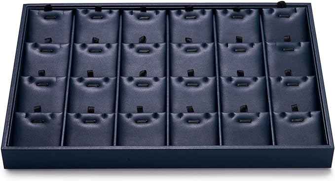 Oirlv Stackable 24 Gird Necklace Organizer Tray