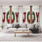 Christmas Wreaths Window Curtains 72 Inch Long 2 Panel Set, Rod Pocket Long - Image 7