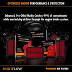 HIGHFLOW High Performance, Pre-Oiled Disposable Engine Air Filter PA99222X | - Image 7