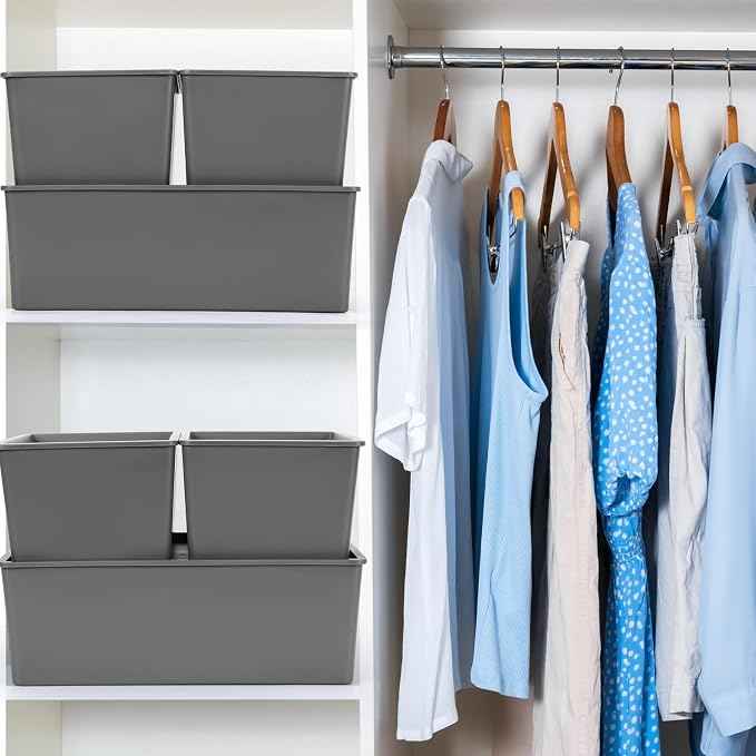Menkxi 6 Pcs Plastic Storage Bins
