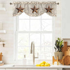 Western Texas Star Retro Tie Up Valance Curtains - Image 9