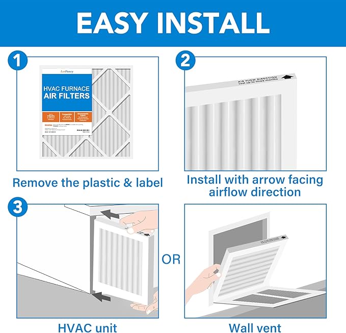 LotFancy 16x25x1 Air Filter MERV 11 4-Pack, Electrostatic Pleated AC Furnace - Image 6