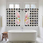 Easter Kitchen Tier Curtains 45 Inch Long 2 Panel Set, Rod Pocket Short Window - Image 5