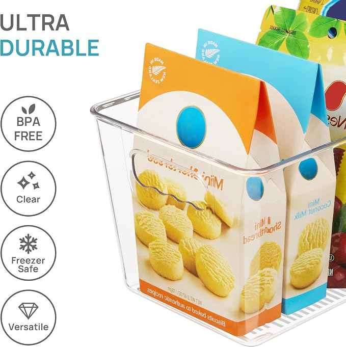 Vtopmart Clear Plastic Storage Bins, Countertops, Freezer Organization