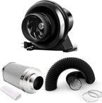 iPower 4 Inch 195 CFM Inline Fan Circulation Vent Blower, Air Carbon Filter and by iPower