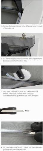 Premium Window Screen DIY KIT 39" 51" Water-Repellent Blocks Rain, Pet Scratch - Image 4