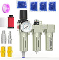 1/2" NPT Heavy Duty Industrial Grade 3 Stage Air Drying System, Auto Drain by MEANLINMEASURE