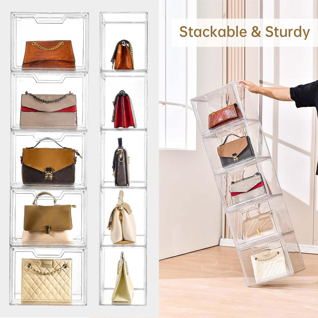 3 Pack Clear Storage Organizers with Lids, Storage Containers with