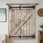 Farmhouse Wood Grain Living Room Curtains 84 Inch Length, Window Curtains Tab - Image 2