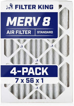 Filter King 7x56x1 Air Filter | 4-PACK | MERV 8 HVAC Pleated A/C Furnace by FilterKing