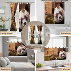 Farm Panda Kitchen Curtains 24 Inch Length, Small Window Curtains Tab Top - Image 7