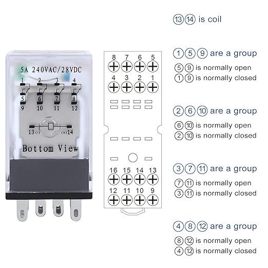 Electromagnetic Power Relay, 14-Pin 5 AMP 12V DC Relay Coil - Image 5