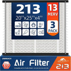 3 Pack 213 Replacement Air Filter, MERV 13, Actual Size: 20.47"x25.6"x3.94" by UNIREACH