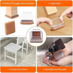 Ezprotekt 24 Pcs Clear Square Chair Leg Floor Protectors