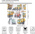 Kids Excavator Curtains, Retro Truck Tractor Machinery Construction Vehicle - Image 4