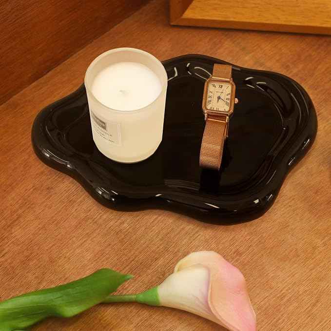 Ceramic Jewelry Tray Trinket Dish, Decorative Cloud Vanity Key Tray