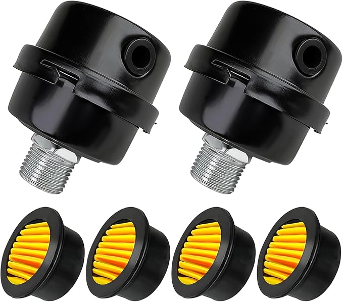 2 Pcs 1/2" Thread Air Compressor Silencer Filter, 20mm Metal Noise Muffler by Unknown