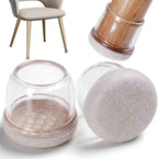 24 Pcs Chair Leg Protectors for Hardwood Floors, Silicone Felt Furniture Leg