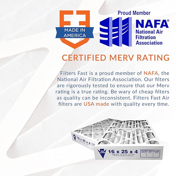 Filters Fast 16x25x2 Pleated Air Filter Merv 11, 2 inch AC Furnace Air Filters - Image 4